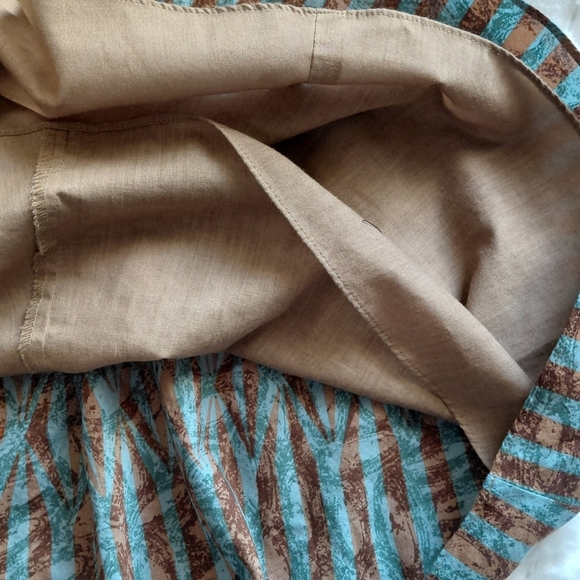 Teal and Brown Women's Skirt Plus - Picture 6 of 9
